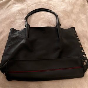 HAMMITT Oliver Large leather tote Lizard snap Gunmetal black pebbled